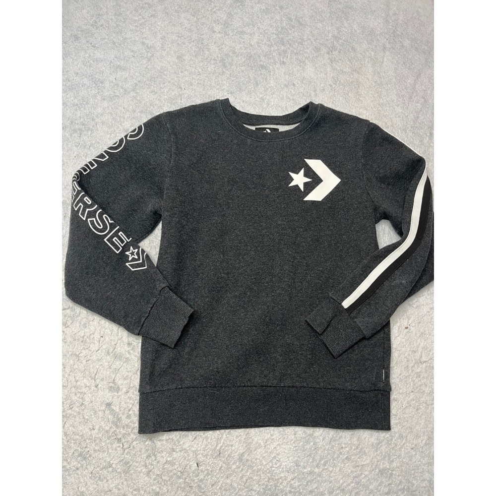 Converse Kids Large Charcoal Grey Graphic Logo Crewneck Sweatshirt 12-13 Yrs‎